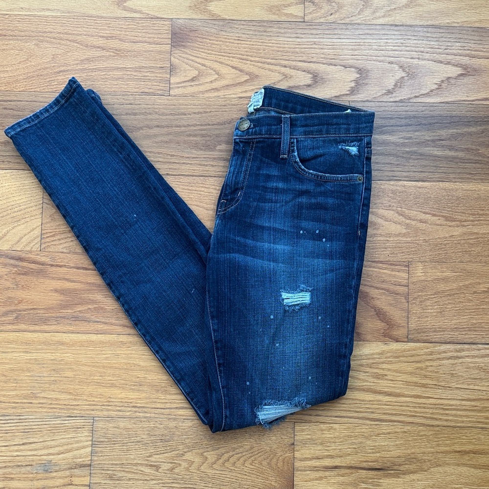 Current/Elliott Women's Straight Leg Jeans - Dark Blue